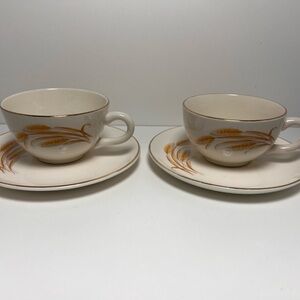 3/$25 SALE! Vintage Homer Laughlin‎ Golden Wheat Pattern Teacup and Saucer Set